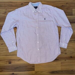 Ralph Lauren Red & White Plaid Button Down Shirt XL (18-20)